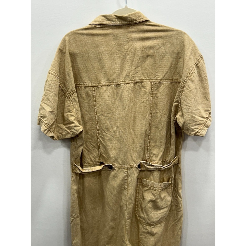 BDG Jumpsuit Womens Large Tan Cotton Utility Zip Front Short Sleeve Gorpcore - Picture 4 of 9